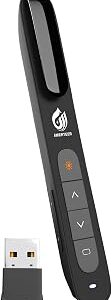 AMERTEER Wireless Presenter,Support Hyperlink RF 2.4GHz Powerpoint PPT Clicker Presentation Remote Control Laser Pointer Flip Pen