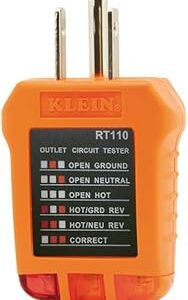 Klein Tools RT110 Outlet Tester, AC Electrical Receptacle Tester for North American Outlets