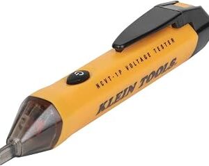 Klein Tools NCVT1P Voltage Tester, Non-Contact Low Voltage Tester Pen, 50V to 1000V AC, Audible and Flashing LED Alarms, Pocket Clip