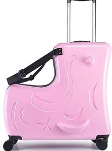 N-A Kids Ride On Suitcase with Wheels, Scooter Luggage for Toddlers Travel, Durable Children's Suitcase for Boys & Girls Ages 2-15 Years