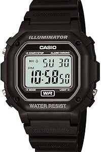 Casio F108WH Series | Men's Digital Watch | Illuminator | Water Resistant | LED Light | Daily Alarm | 1/100 SEC Stopwatch | 3 Hands (HR, Min, SEC) | Date/Day Display | Daily Alarm | 7 Year Battery