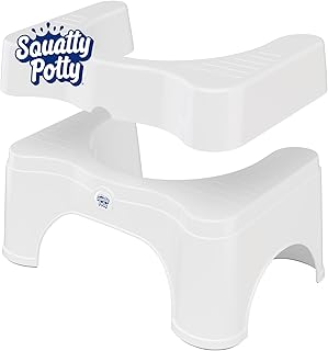 Squatty Potty The Original Bathroom Toilet Stool - Adjustable 2.0, Convertible to 7 or 9 Height with Removable Topper for Adults and Kids White