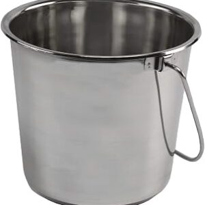 Grip Stainless Steel Bucket (2 Gallon) - Great for Pets, Cleaning, Food Prep - Hang on Fences, Cages, Kennels - Home, Garage, Workshop