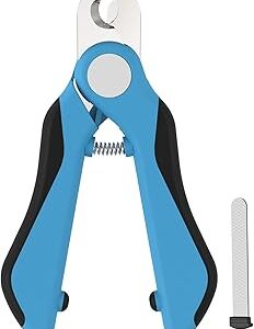 Swihauk Heavy Duty Dog Nail Clippers and Trimmers, Professional Pet Nail Clippers with Nail File for Dogs Cats Small Animal, Claw Clippers with Safety Guard to Prevent Over-Cutting, Blue
