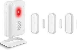 GreenCycle Wireless Door Chime, Door Open Sensor Alarm When Entry Business/Office/Store (600ft Range 36 Chimes 4 Adjustable Volume Mute Mode) Home Alert Bell for Kids/Toddler Safety,3Receivers 1Sensor