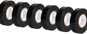 Amazon Basics Electrical Adhesive Tape, Insulating with Strong Adhesive, for Home DIY, Repairs, Electrical, Automotive and Equipment, 3/4 x 60', Black, 6-Pack