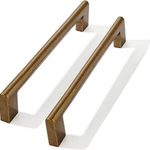 10 Pack 6 Inch Hole Center Vintage Brass Antique Brass Cabinet pulls Heavy Duty Solid Hardware for bathrooms Dressing Tables cabinets and Kitchen cabinets.