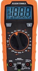 Klein Tools MM325 Multimeter, Digital Manual-Ranging 600V AC/DC Voltage Tester, Tests Batteries, Current, Resistance, Diodes, and Continuity
