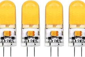 G4 Xenon Bulb 12v 2.5W, 250lumen, 2700K, Non-dimmable, 20-35 T3 led Replacement JC G4 bi-pin led Bulb 4-Pack