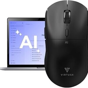 Virtusx Jethro AI Mouse - Voice & Audio Recorder for Lecture & Meeting, Centralized Software with Voice Typing, Writing Tools, Transcribe, Translate & Summarize, Wireless Mouse for Computer, Laptop