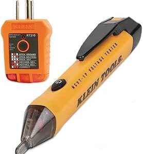 Klein Tools 80025 Outlet Tester Kit with GFCI Tester and Non-Contact Voltage Test Pen, 2-Piece