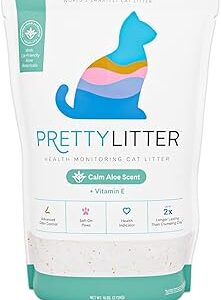 PrettyLitter Health Monitoring Cat Litter (Calm Aloe, Non Clumping) | Lightweight & Low Tracking, Color Changing Silica Gel Crystals, Advanced Odor Control — 6 Lbs, Pack of 1 (Up to 1 Month Supply)
