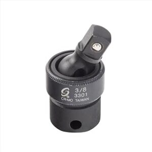 SUNEX TOOLS 3301, 3/8 Inch Drive, Universal Impact Joint, Cr-Mo Alloy Steel, Cr-Mo Steel, Radius Corner Design, Flexible, Meets ANSI Standards