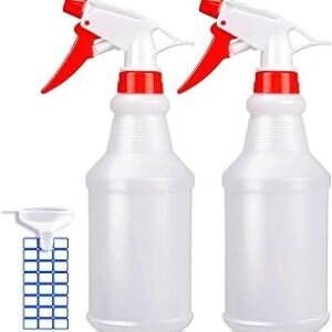 JohnBee Empty Spray Bottles (16oz/2Pack) - Adjustable Spray Bottles for Cleaning Solutions - No Leak and Clog - HDPE spray bottle For Plants, Pet, Vinegar, BBQ, and Rubbing Alcohol