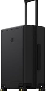 LEVEL8 Hard Shell Carry on Luggage Airline Approved, Carry-on Suitcases with Wheels, Lightweight Luminous Textured Hardside Travel Bag with Tsa Lock, 20 Inch, Black