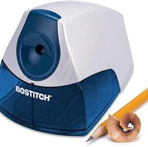 Bostitch Office Electric Pencil Sharpener, Heavy Duty Powerful Stall-Free Motor, High Capacity Shavings Tray, for Office or Classroom, Blue