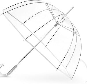 Clear Umbrella for Rain, Dome Bubble Umbrellas for Wedding, Windproof Transparent Umbrella with Large Canopy, Reinforced Fiberglass Frame & Aluminum Shaft, Lightweight for Prom & Outdoor Events