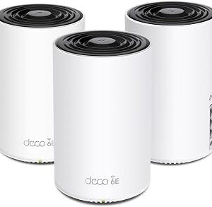 TP-Link Deco XE75 AXE5400 Tri-Band WiFi 6E Mesh System - Wi-Fi up to 7200 Sq.Ft, Engadget Rated Best Mesh for Most People, Replaces WiFi Router and Extender, AI-Driven Mesh New 6GHz Band, 3-Pack