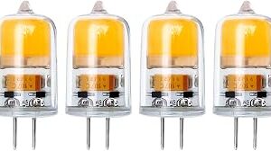 G4 LED Bulb 12V Dimmable, JC Bi-Pin Base Light Bulbs 2W 2700K Warm White 20W-30W T3 Halogen Bulb Replacement Landscape Bulbs 4pcs