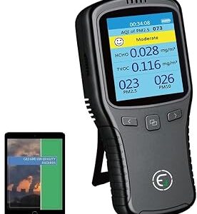 EG Air Quality Monitor, Formaldehyde Detector, Pollution Meter, Sensor, Tester; Detect & Test Indoor Pollution, TVOC Volatile Organic Compound Gas, PM2.5 2.5 Micron Particulate Matter Dust; eBook