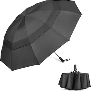 G4Free 42/46/54/62 Inch Large Golf Umbrella Compact Reverse Travel Umbrella 10 Ribs Windproof for Rain Double Canopy Automatic Open Close