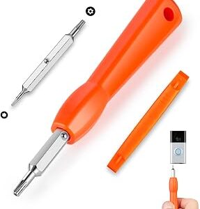 Video Doorbell Screwdriver, Double-Ended T6 T15 Screw Driver Tool for Camera Video Doorbell Replacement, Battery Change, Wifi Password Reset