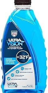 ULTRA 1PLUS Windshield Washer Fluid - Advanced Formula for Car Windshield Wiper Fluid Crystal-Clear Vision in Weather Conditions +32F - All Weather - Bug Remover - 1 US Quart