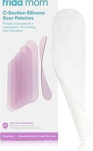 Frida Mom C-Section Silicone Strips, C-Section Recovery Must Have Scar Patches, Reusable Medical Grade Treatment for Keloid Scars, Includes Case & Pouch