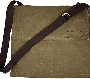 Exos Waxed Canvas Haversack Bushcraft Shoulder Bag - Durable Canvas Messenger Bag - Foraging Bag, Gardening Bag, 2 Sizes