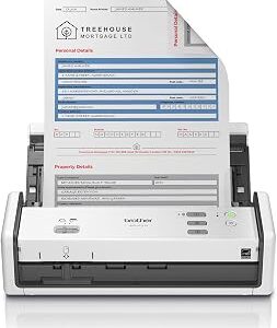 Brother ADS-1300 Compact Desktop Scanner | Scan Speeds of Up to 30ppm | Single Pass Double-Sided Scanning