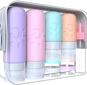 Zafit 18 Pack travel Bottles for Toiletries, TSA Approved Silicone Travel Containers Leak Proof Refillable Travel Accessories for Shampoo Conditioner Lotion Body Wash(Multicolored C)