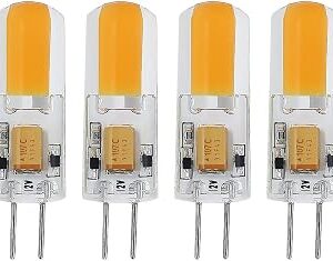 G4 LED Bulb 12V Dimmable1.5 Watt Warm White 2700K 10-30 Watts Halogen Bulb Replacement G4 Bulbs Bi-Pin Base 4pcs