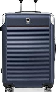 Travelpro Platinum Elite Hardside Expandable Checked Luggage, 8 Wheel Spinner, TSA Lock, Hard Shell Polycarbonate Suitcase, True Navy Blue, Checked Medium 25-Inch