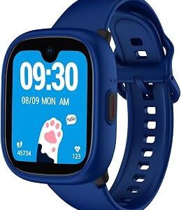 MIRO Kids Smart Watch with SIM Card Slot, GPS Tracker, Call & Video Call, Real-Time Location, Safe Zone Alert, Parental Control, School Mode, Gift for Boys Girls Age 3-15 (Blue)