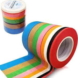Multi - Color Masking Tape Set, 8 Colors Assorted Widths Painter's Tape for Painting, DIY Crafts, Labeling, Home & Office Organization