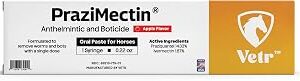 vetr Horse Intestinal Support Paste PraziMectin - Apple Flavor - 0.225 oz Syringe - for Horses up to 1320 lbs