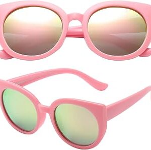 PolarSpex Toddler Sunglasses – Polarized UV Protection Cat Eye Sunglasses with Unbreakable Frame for Girls Age 2-8