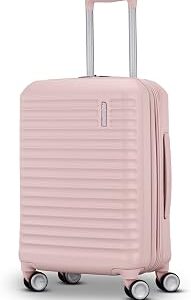 American Tourister Stratum 3.0 Carry-On Spinner, Airline Approved, Durable Hardside Luggage, Expands 1.5, RightHeight™ Adjustable Handle, Pink Blush