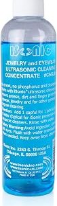 iSonic Ultrasonic Jewelry & Eyewear Cleaning Solution Concentrate (8 fl oz) - Professional Cleaner for Ultrasonic Machines, Removes Dirt, Oils & Buildup