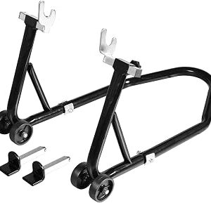 Motorcycle Stand Rear Swingarm Spool Paddock Stand, 500Lbs Capacity Combo Wheel Lift Stand for Sport Bike, Fit for Yamaha Honda Kawasaki Black