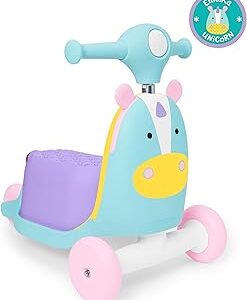 Skip Hop Kids 3-in-1 Baby Activity Push Walker & Ride On Scooter Toy, Unicorn | 3-in-1, Baby Activity, to