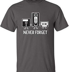 Never Forget Mens Cassette Tape VHS Music Old School Mens Retro Funny T Shirt