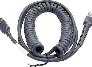 USB Cable for Symbol Zebra Motorola Barcode Scanner, USB to RJ45 Cable, CBA-U01-S07ZAR LS2208-SR DS2208 DS2278 DS8178 LS1203 LS4208 LS9203 (3M / 10FT Coiled USB Port)