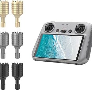 3 Pairs RC/RC2 Joysticks Aluminum Spare Remote Control sticks for DJI Mini 4 Pro/Mini 3 Pro/Mini 3/Mini 5 Pro/Mavic 4 Pro/Mavic 3/3 Pro/Mavic 3 Cine/3 Pro Cine/Mavic 3 Classic/Air 3/3S/Neo/Flip/Air 2S Drone Accessories(Gold+Gray+Black)