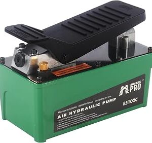 10,000 PSI Air Hydraulic Pump, 1.6L Reservoir, NPT 3/8 Oil Outlet, NPT 1/4 Inlet, Foot Pedal Operated, for Auto Body Frame Machines, Hydraulic Press, and Hole Punch, Green