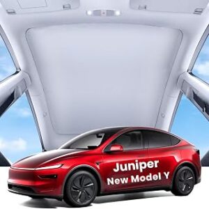 Tesla Model Y Sunshade Roof,Foldable Car Sunroof Cover, Sun UV Protection，Interior Gray，Tesla Y Accessories Heat Insulation Foldable Glass Sunroof Cover The Latest Model of Model Y 2025