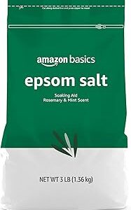 Amazon Basics Epsom Salt Soaking Aid, Soothing Rosemary & Mint Scent, 3 Pound (Pack of 1) (Previously Solimo)