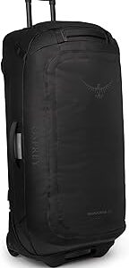 Osprey Transporter 120L Wheeled Travel Duffel Bag - Extra Large Lightweight Rolling Suitcase for Men and Women, Raven Black