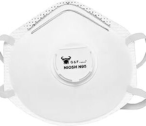 9116 Particulate Respirator Dust Mask with Valve, Two-Strap Cup Style Design, Lightweight with Cushioning Nose Foam, NIOSH Approved 10 Masks