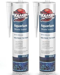 Kraken Bond Black Aquarium Silicone Sealant - (2x10.1 fl. oz.) 100% Waterproof Aquarium Safe Silicone, Non-Toxic Fish Tank Safe Sealant, Fast Curing and Strong Adhesion, 2 Pack